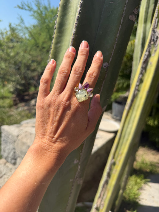 Prehnite, Amethyst, Chariot and Rose Quartz