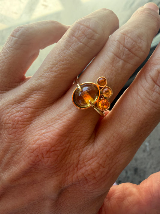 Citrine and Sapphire Rounds