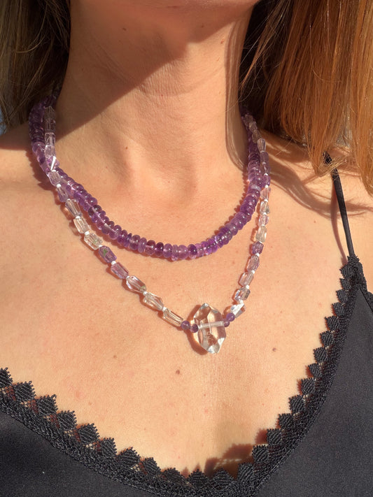 Uniform Amethyst with Big Herkimer